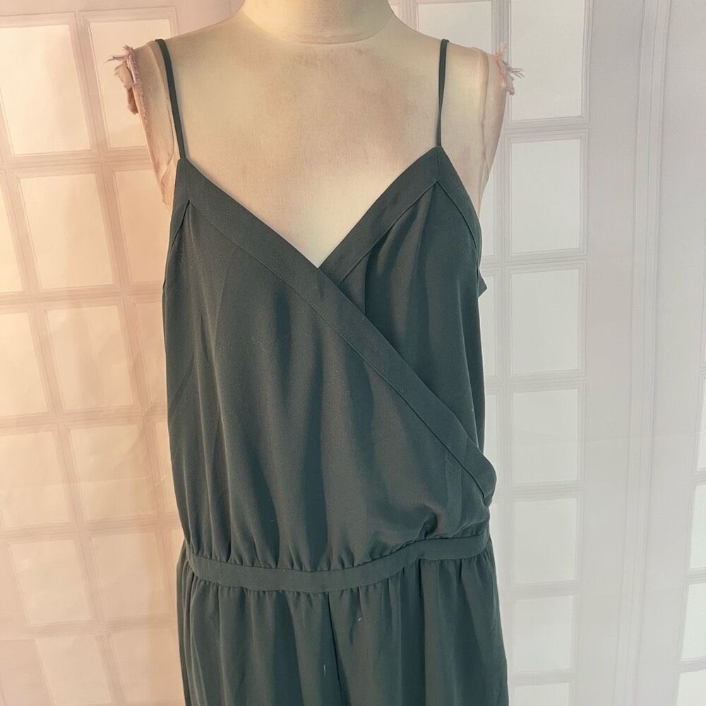 Madewell hunter green slip on elasticized waist jumpsuit with pockets size xl - Picture 3 of 12